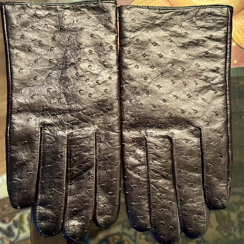 SOLD! Genuine Full Quill Ostrich Gloves
